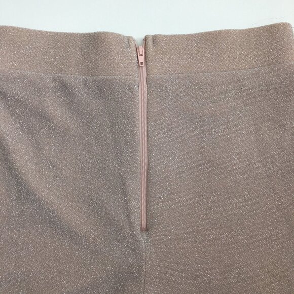 WINDSOR Light Mauve Pink Silver Glitter High Rise Waist Wide Flare Leg Pant - Picture 10 of 11